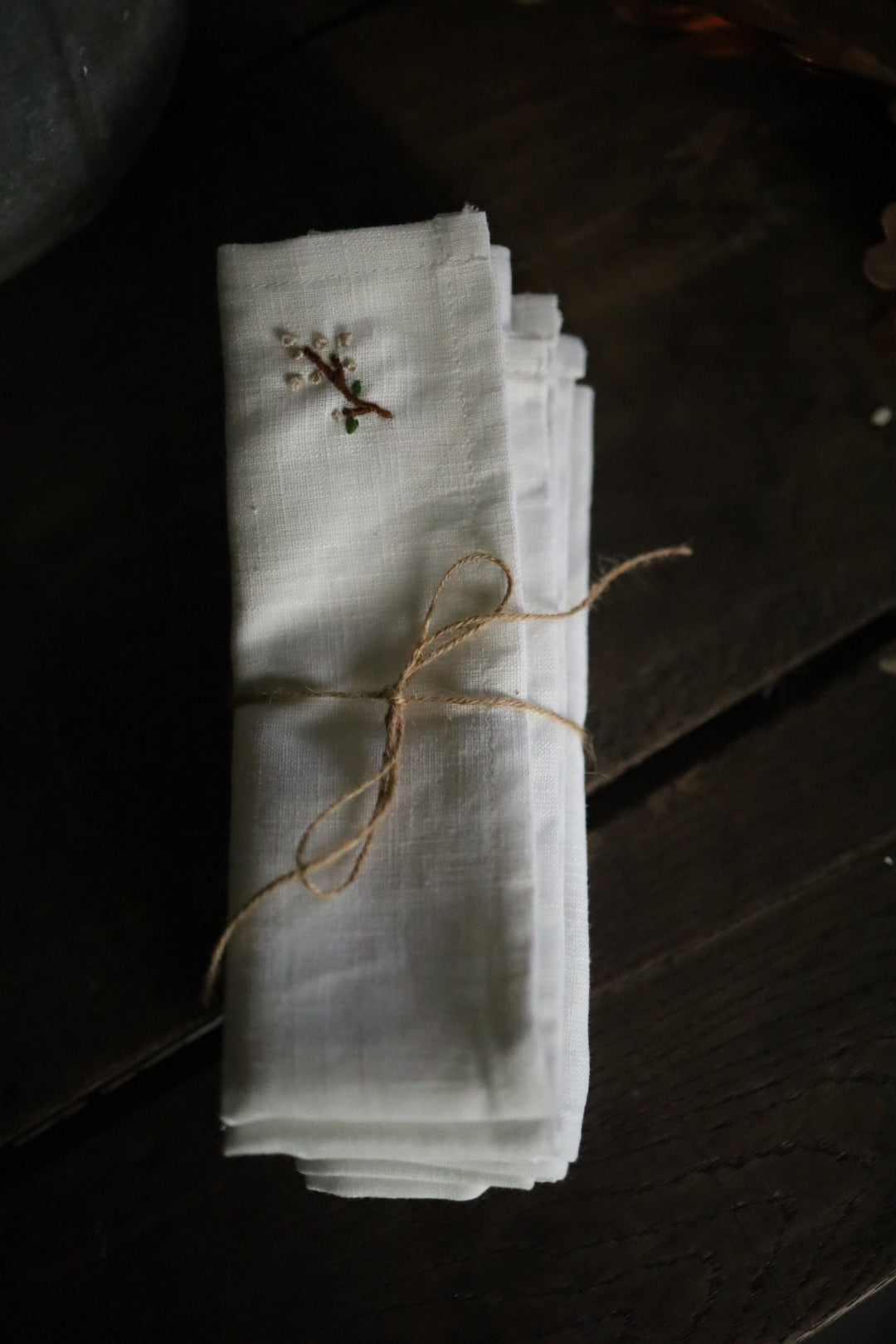 Alice Liptrot Hand Embroidered Napkins Set of 4