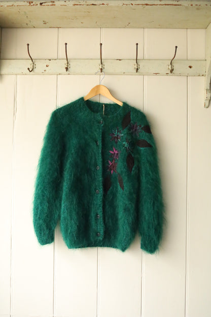 Hand Knitted Mohair Jacket With Appliqué