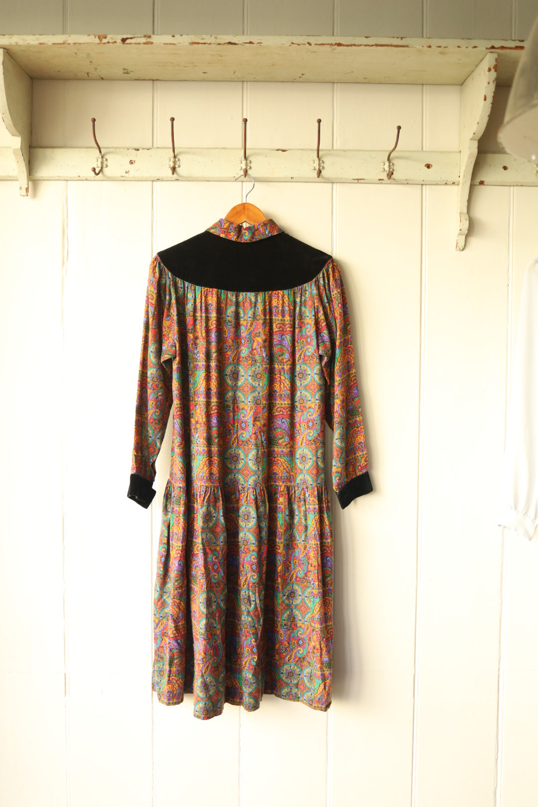 Ted Lapidus velvet yoke paisley dress