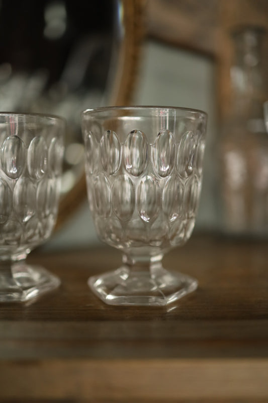 Pair of Pressed Glass Antique Rummer Glasses