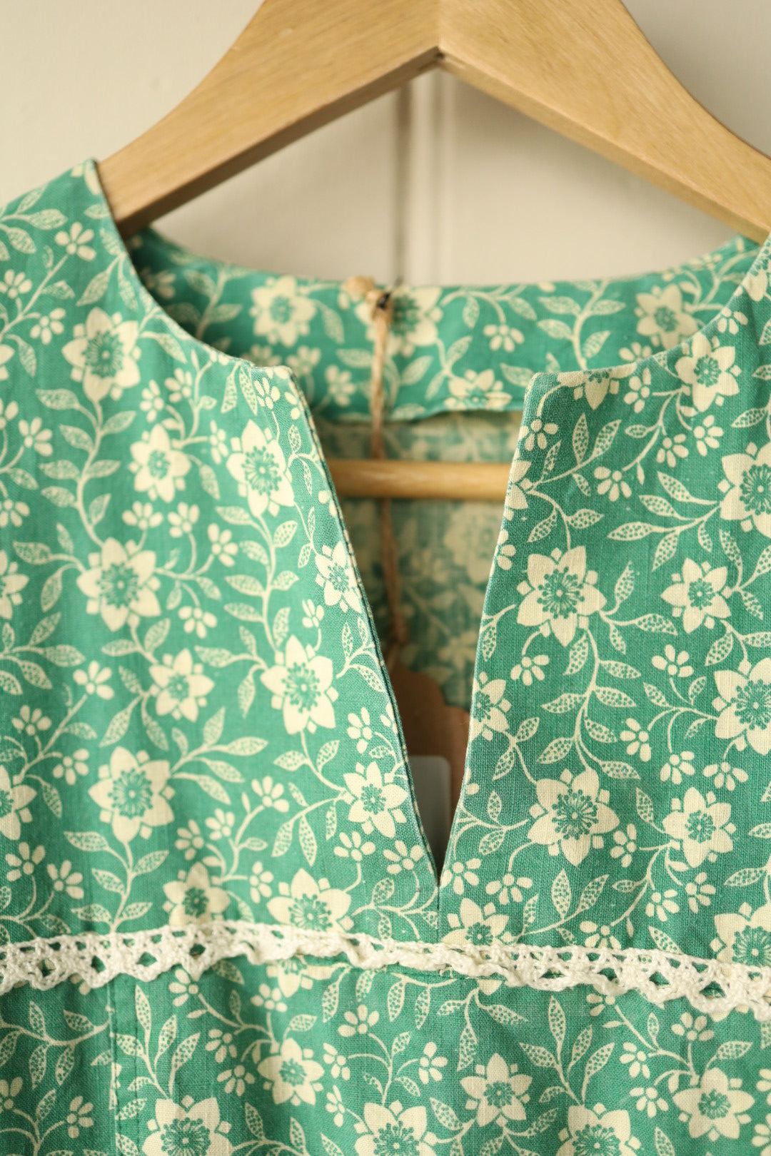 Close-up of inner collar area showing fabric texture and neckline shape