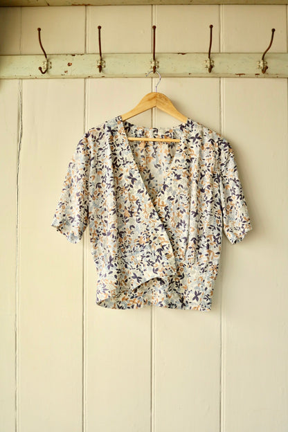 Ditsy print cross front top