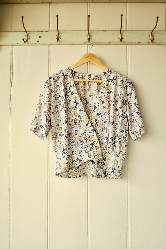 Ditsy print cross front top