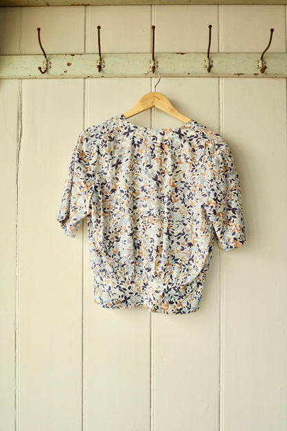 Ditsy print cross front top