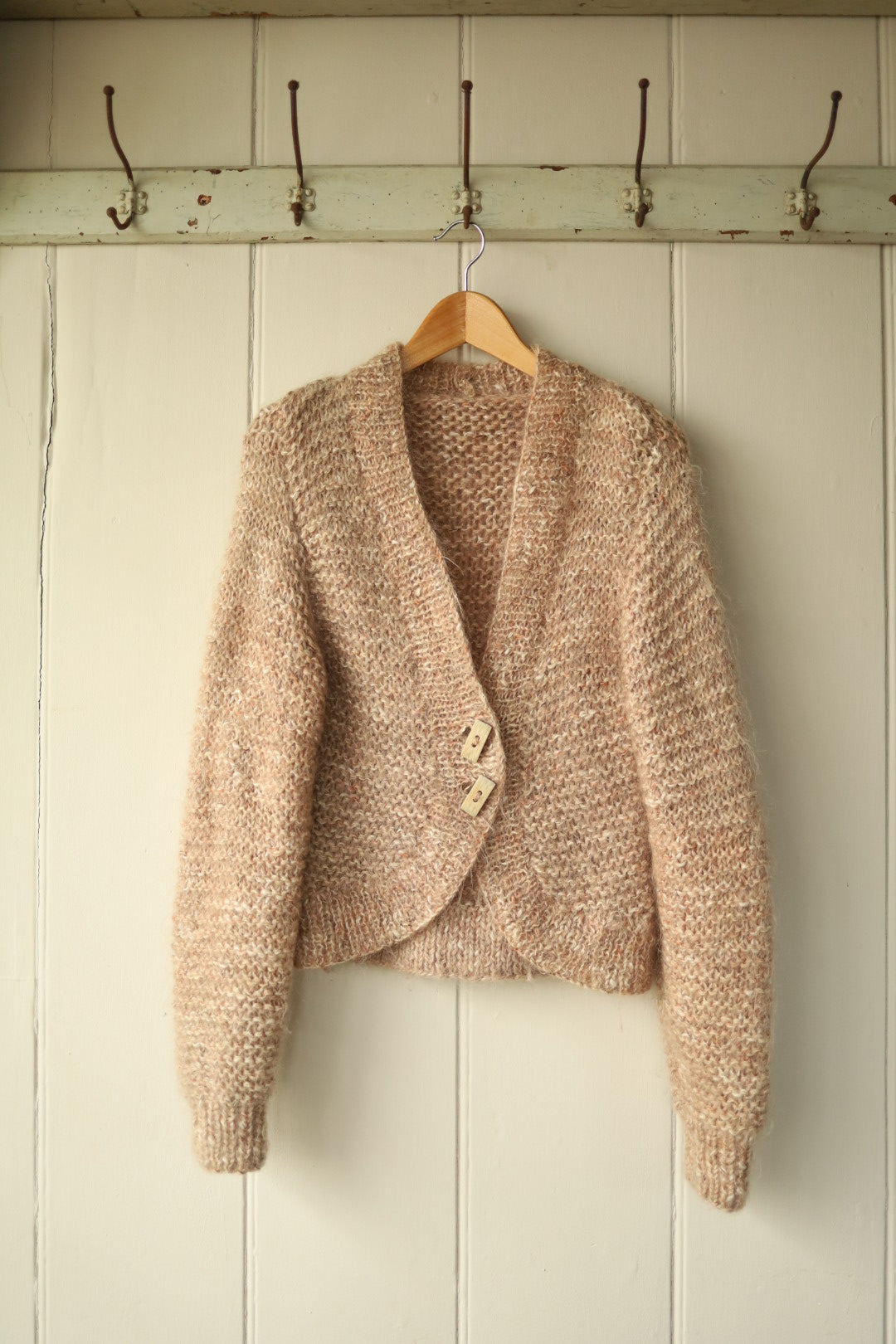 Hand Knitted Scoop Edge Cardigan