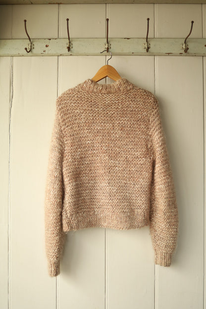 Hand Knitted Scoop Edge Cardigan