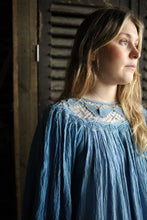 Load image into Gallery viewer, Vintage Blue Cheesecloth Dress