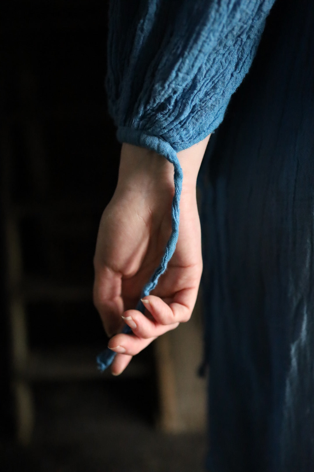 Vintage Blue Cheesecloth Dress