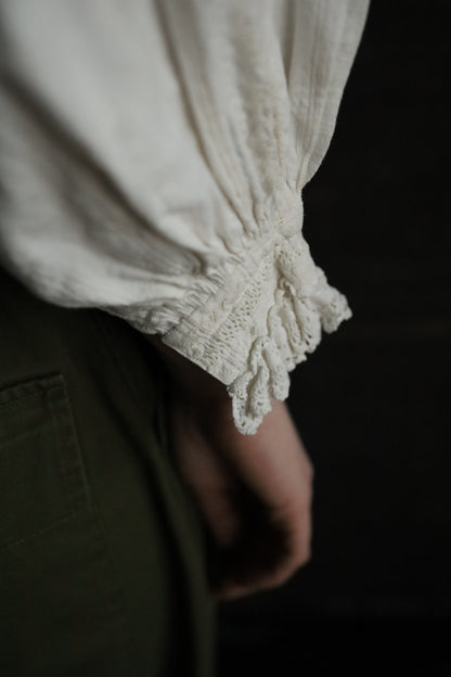 Folk Blouse Lace Cuffs