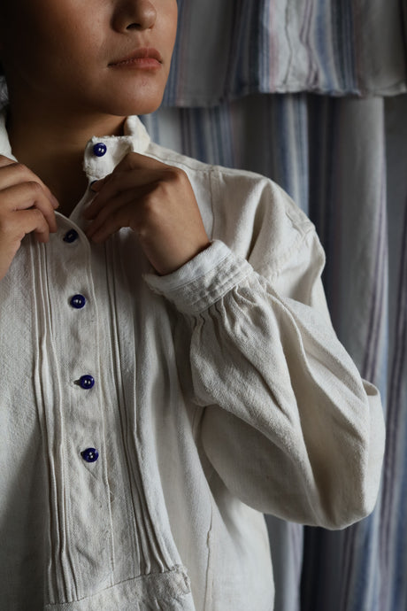 Folk Shirt Blue Buttons