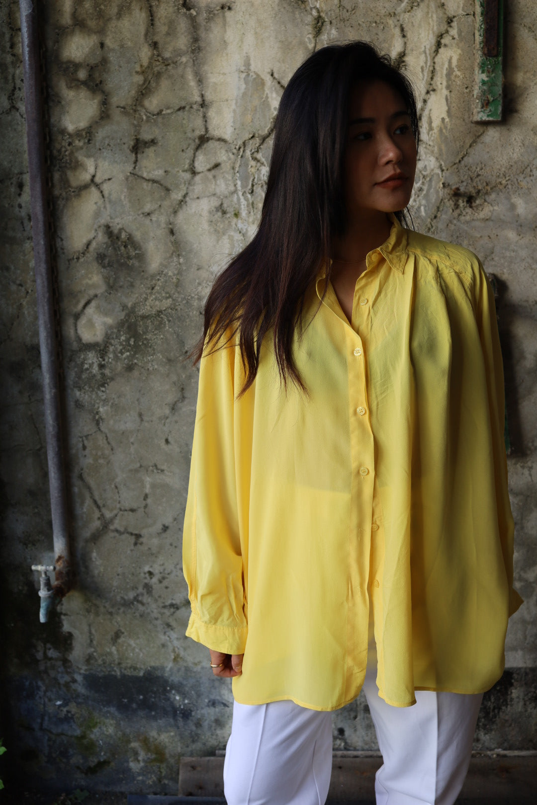 Yellow Silk Blouse