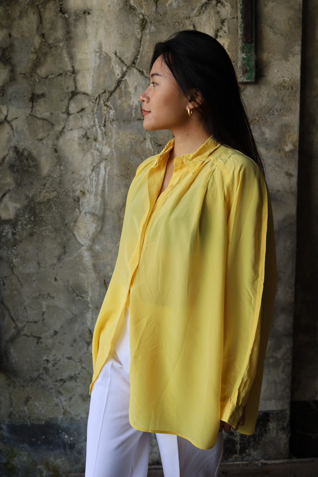 Yellow Silk Blouse