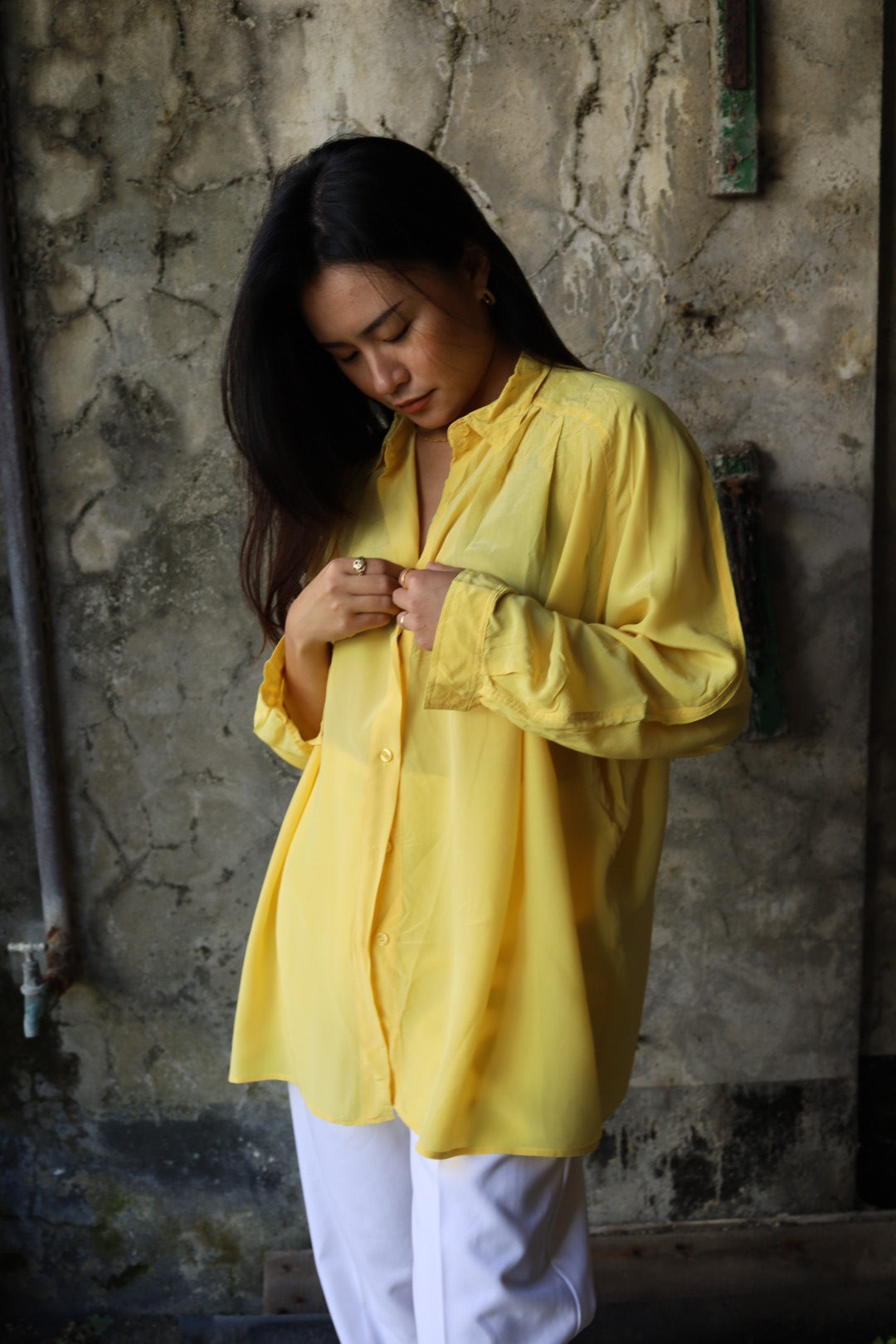 Yellow Silk Blouse