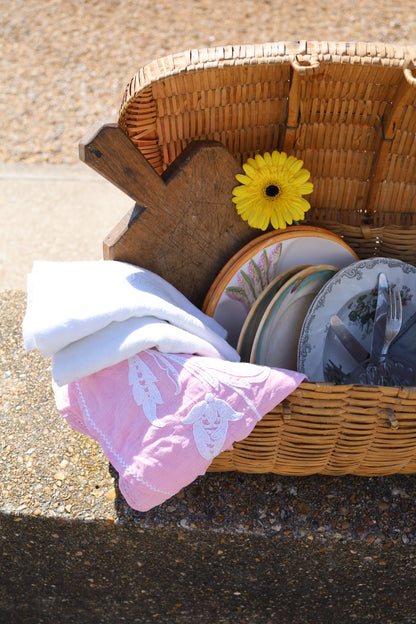 Oval Shaped Shaped Woven Basket with Lid