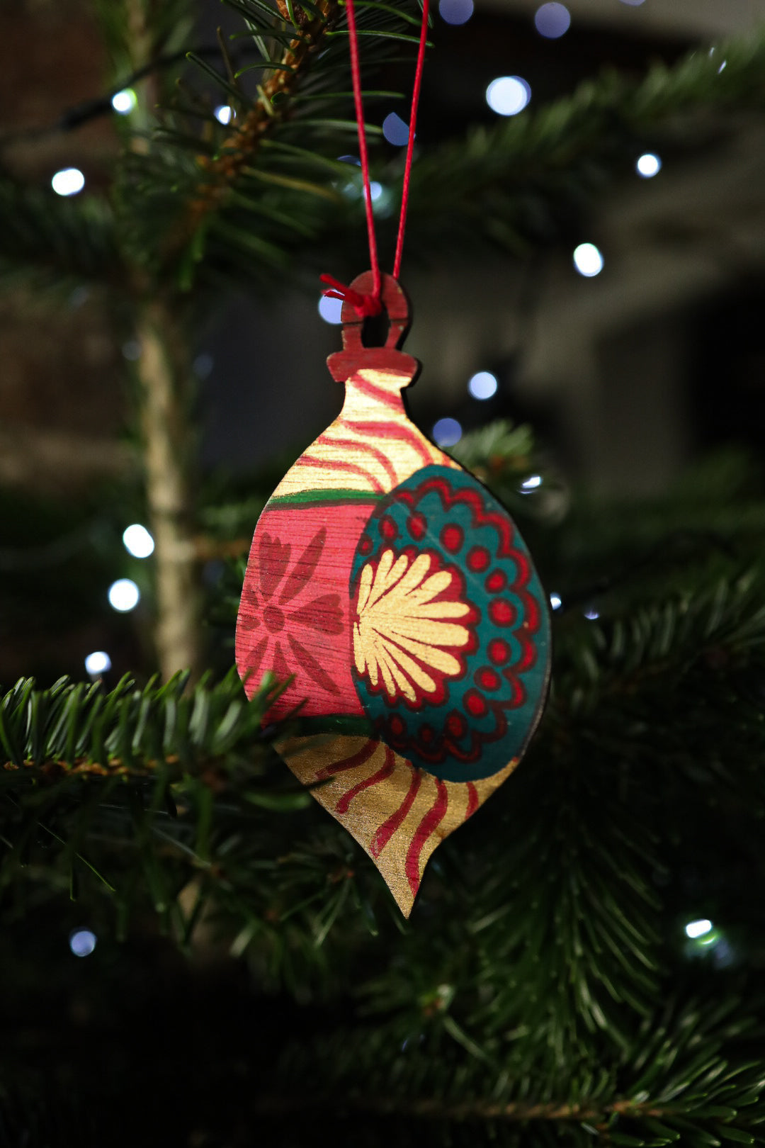 East End Press Wooden Bauble Decorations