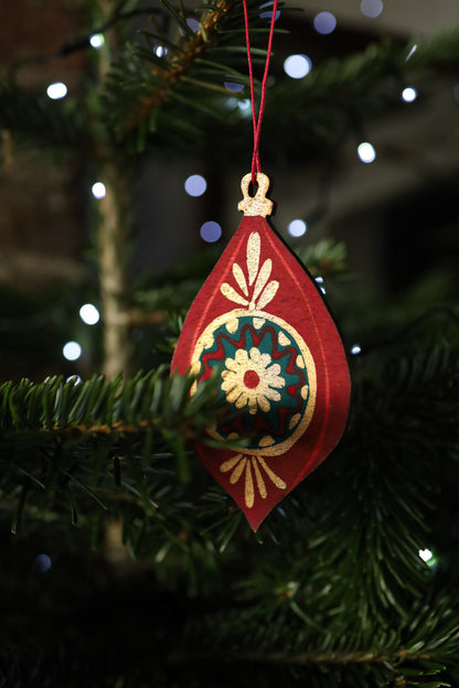 East End Press Wooden Bauble Decorations