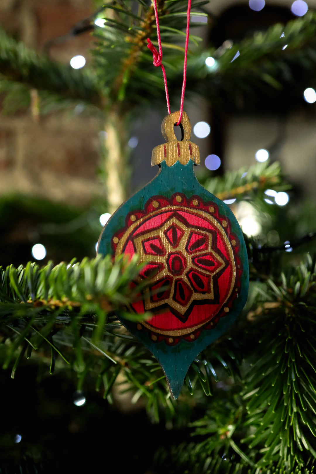 East End Press Wooden Bauble Decorations