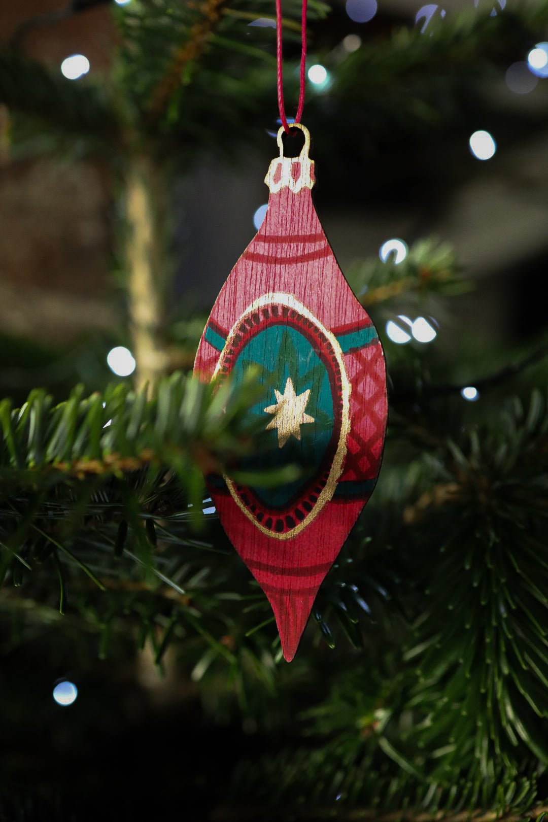 East End Press Wooden Bauble Decorations