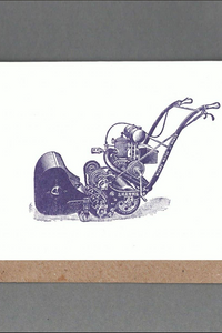 Lawn Mower Letterpress Greeting Card