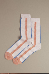 Rove Knitwear Organic Cotton Socks - Paprika Vertical Stripe