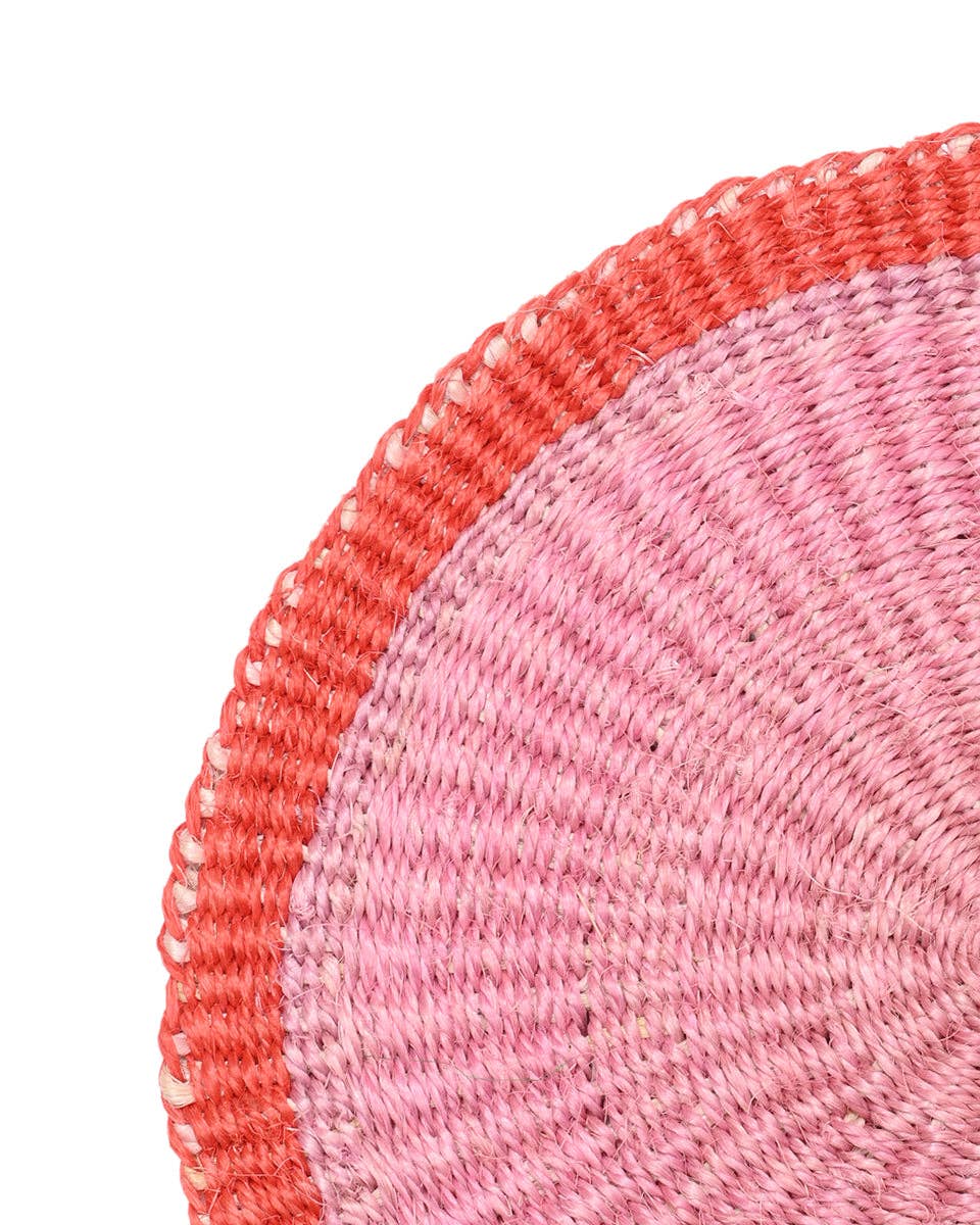 Red & Dusky Pink Woven Placemat