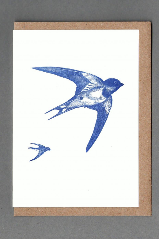 Swallow Letterpress Greeting Card