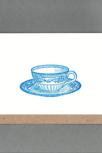 Tea Cup - Letterpress Greeting Card