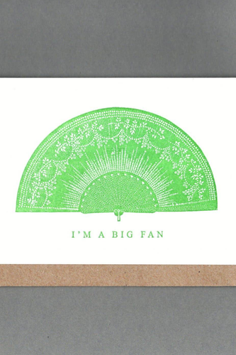 Big Fan Letterpress Greeting Card