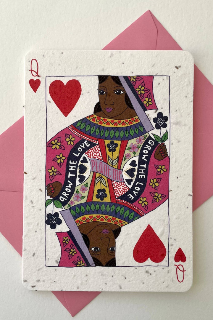 Playing Cards Plantable Valentine's Day Card: Queen 1