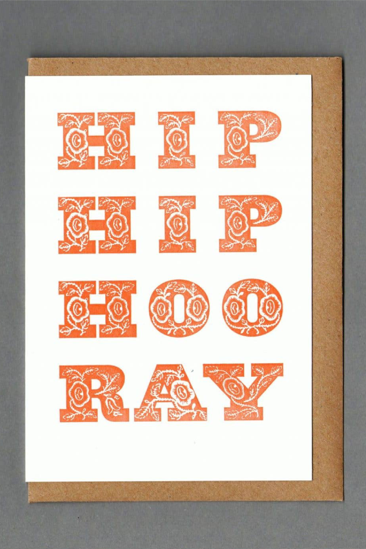 Hip Hip Letterpress Greeting Card