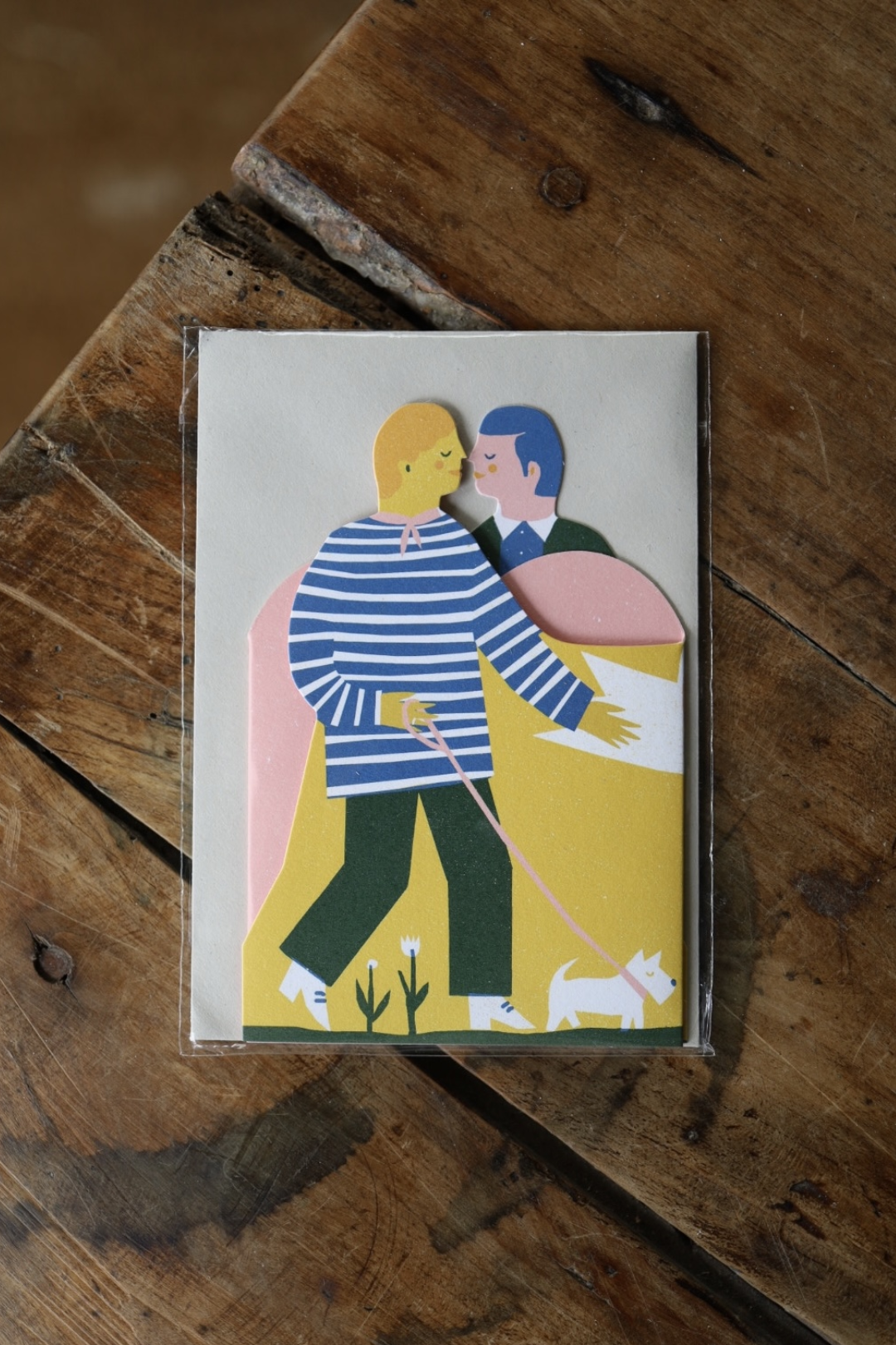 Two Men Concertina Heart Card