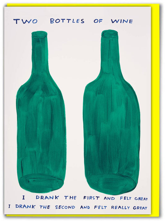 David Shrigley - Two Bottles of Wine Greetings Card