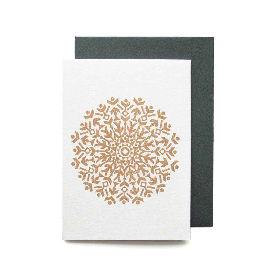 Scandi Snowflake Metallic Mini Christmas Greeting Card