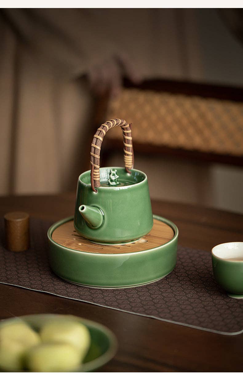 Gohobi Handmade Green Teapot