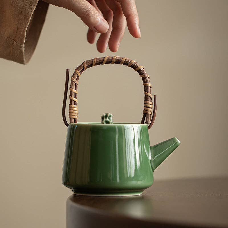 Gohobi Handmade Green Teapot