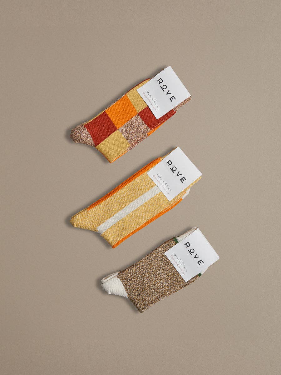 Organic Cotton Socks | Vertical Stripe Chalk: 8-11 UK