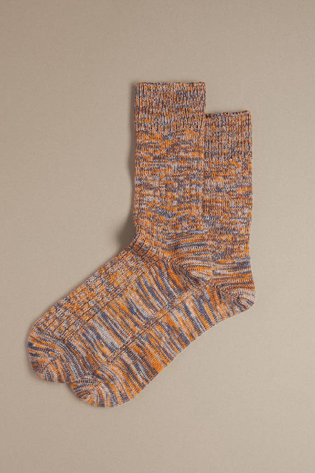 Rove Knitwear Faltering Stripe Socks Blue & Orange