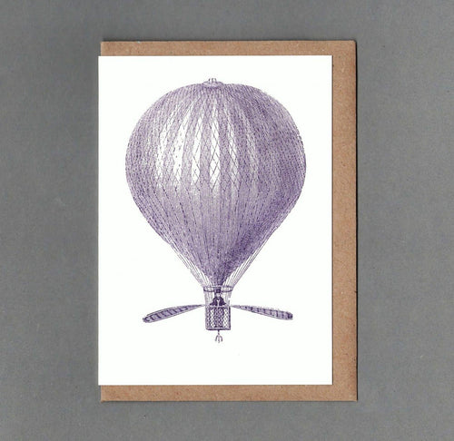 Hot Air Balloon Letterpress Greeting Card