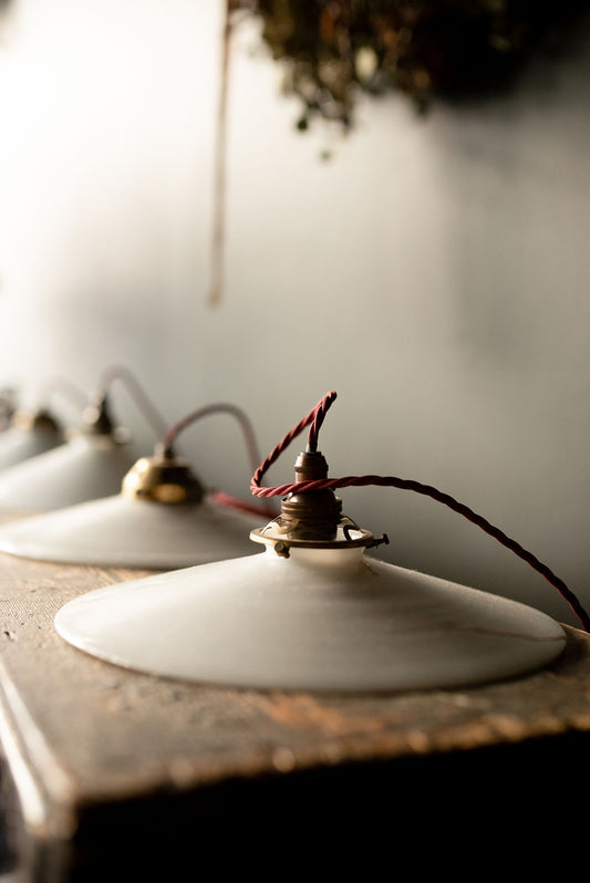 Selection of White Coulis Opaline Pendant Lights