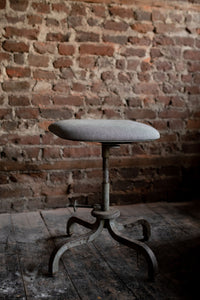 Industrial Hickory Stripe Stool