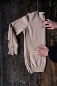 Fawn Round Neck Cashmere Sweater