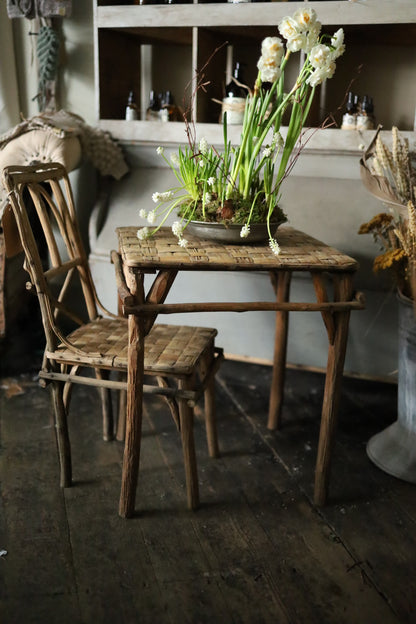 Child's Cane Table and Chair Set