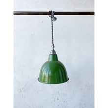 Load image into Gallery viewer, Pair of Green Enamel Pendant Lights