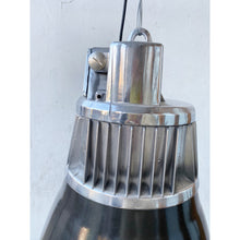 Load image into Gallery viewer, Large Black Enamel &amp; Aluminium Factory Pendant Light