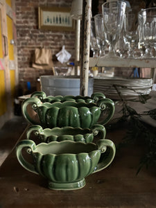 Green Wade Mantle Vases - set of 4
