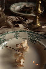 Load image into Gallery viewer, Antique Green &amp; White French Dinner Service
