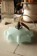 Load image into Gallery viewer, Blue Opaline Frilly Pendant Light