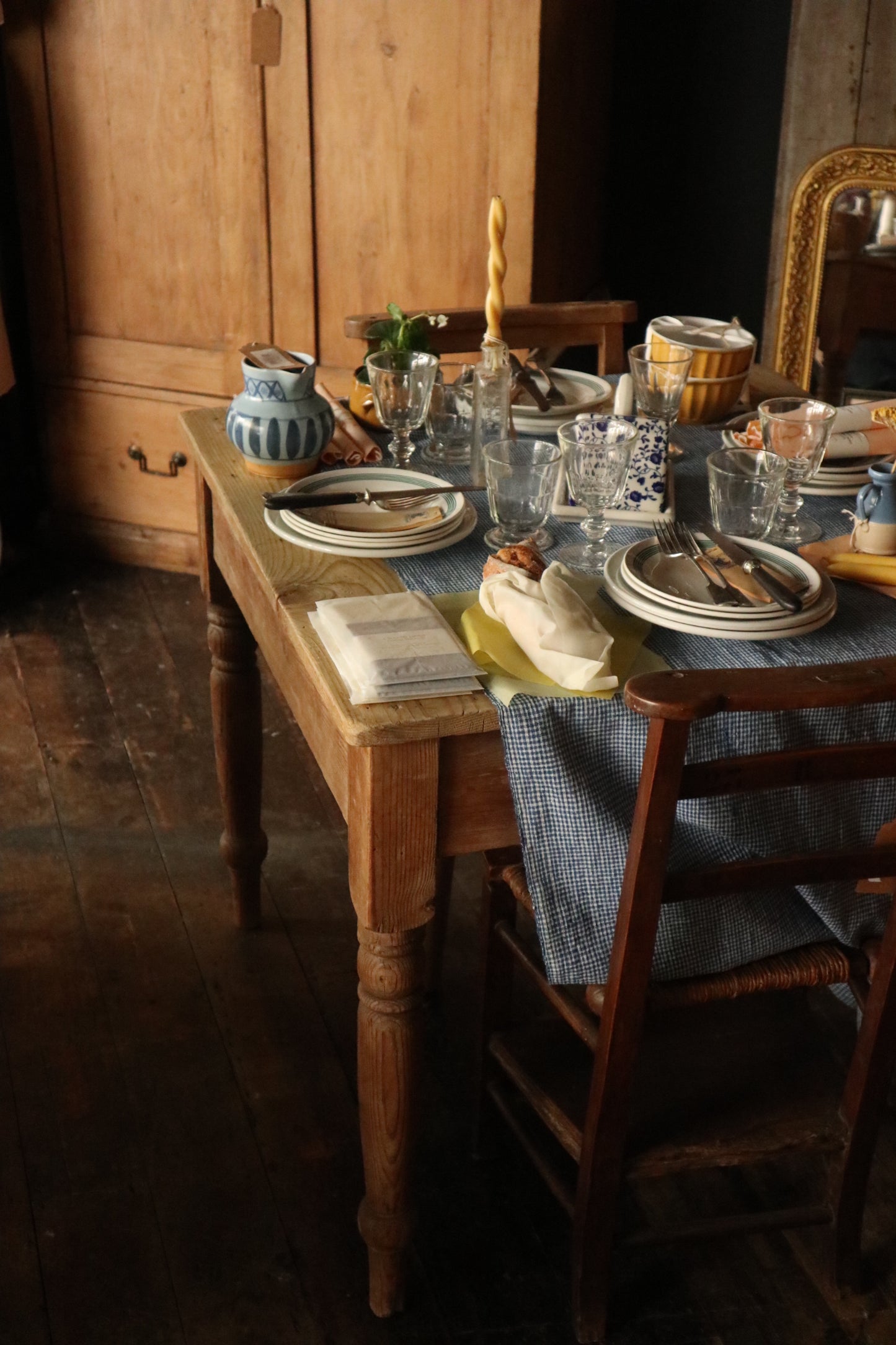 Antique Pine Dining Table - S