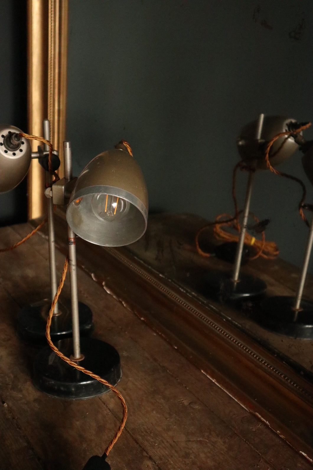 Pair of Prior England Industrial Lab Lamps