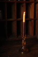 Load image into Gallery viewer, Single Mustard Glass Candlestick